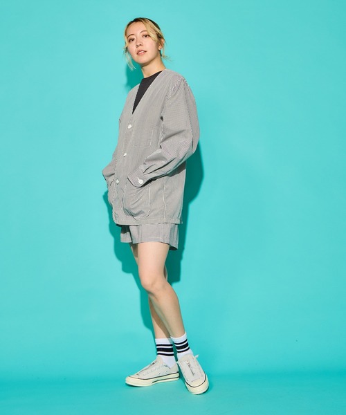 BURLAP OUTFITTER(バーラップアウトフィッター)の「PEN JACKET LW PRINTED / ペンジャケット ライトウェイト プリンテッド(ノーカラージャケット・メンズ・ブルー/チャコールグレー・MEDIUM/LARGE/X-LARGE/SMALL)」の12枚目の写真