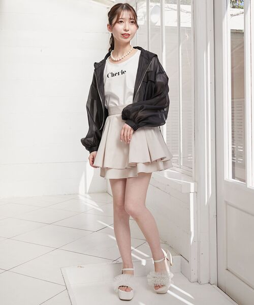 MAJESTIC LEGON（マジェスティックレゴン）の「シアーフードブルゾン（ブルゾン・レディース・アイボリー/ピンク/ブラック/グレー・MEDIUM）」の18枚目の写真