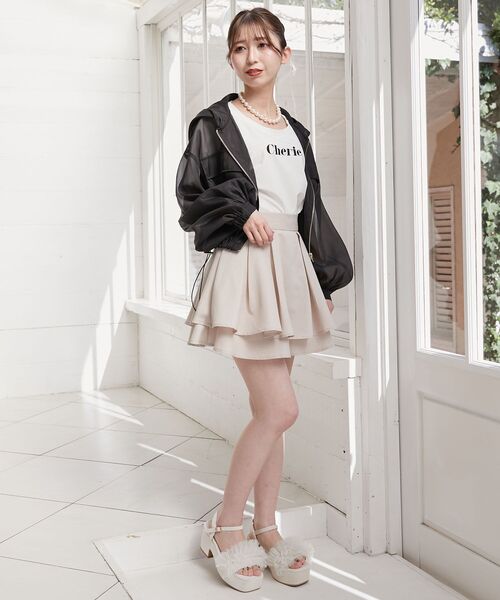 MAJESTIC LEGON（マジェスティックレゴン）の「シアーフードブルゾン（ブルゾン・レディース・アイボリー/ピンク/ブラック/グレー・MEDIUM）」の19枚目の写真