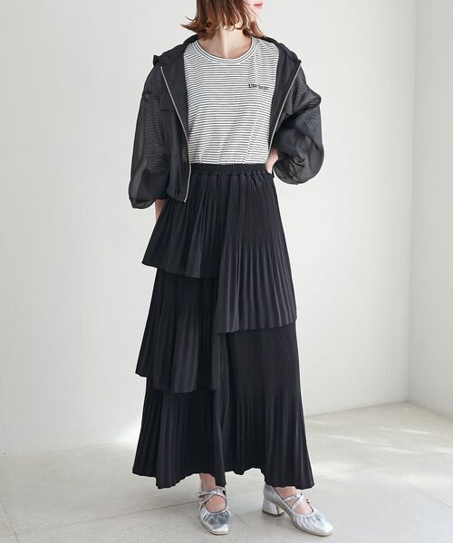 MAJESTIC LEGON（マジェスティックレゴン）の「シアーフードブルゾン（ブルゾン・レディース・アイボリー/ピンク/ブラック/グレー・MEDIUM）」の5枚目の写真