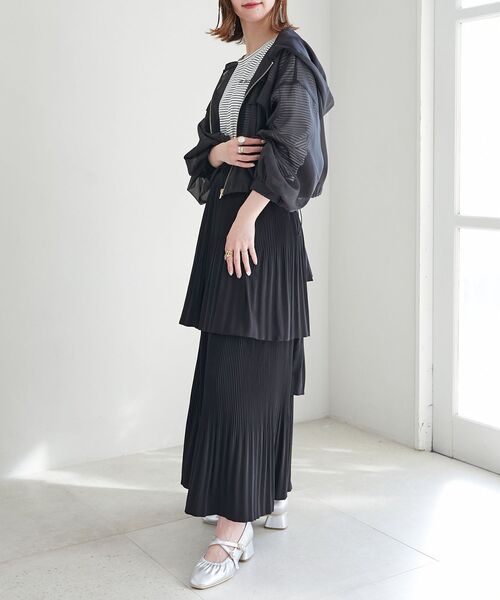 MAJESTIC LEGON（マジェスティックレゴン）の「シアーフードブルゾン（ブルゾン・レディース・アイボリー/ピンク/ブラック/グレー・MEDIUM）」の7枚目の写真