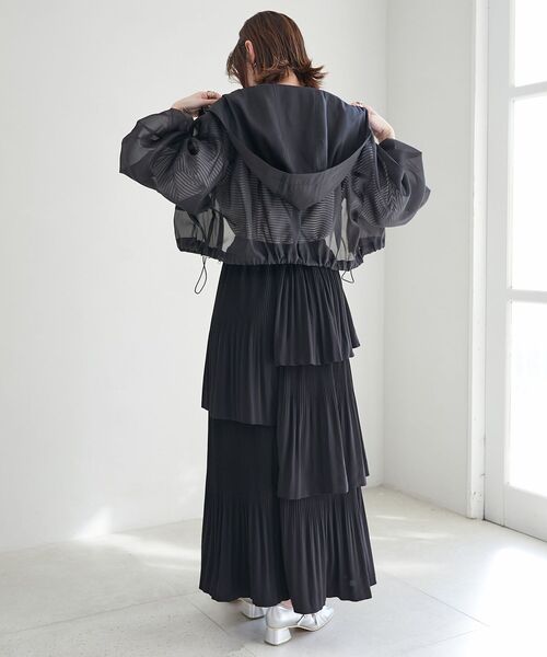 MAJESTIC LEGON（マジェスティックレゴン）の「シアーフードブルゾン（ブルゾン・レディース・アイボリー/ピンク/ブラック/グレー・MEDIUM）」の8枚目の写真