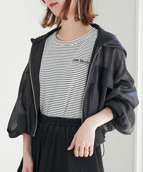 MAJESTIC LEGON（マジェスティックレゴン）の「シアーフードブルゾン（ブルゾン・レディース・アイボリー/ピンク/ブラック/グレー・MEDIUM）」の10枚目の写真