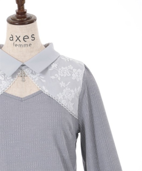 axes femme（アクシーズファム）の「クロスチャーム付トップス（Tシャツ/カットソー・レディース・ホワイト/サックスブルー/ブラック・FREE）」の21枚目の写真