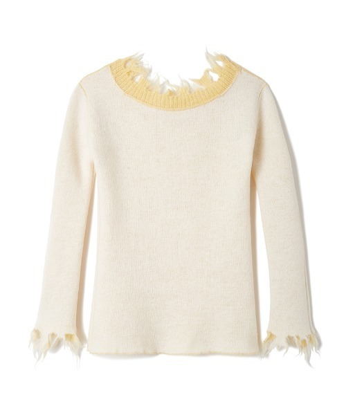PERVERZE（パーバーズ）の「Mohair & Wool Damaged Knit Sweater（ニット/セーター・レディース・グレー/ブルー/クリーム・ONE SIZE）」の6枚目の写真