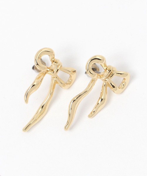 LOWRYS FARM(ローリーズファーム)の「シンプルリボンピアス 108476(ピアス(両耳用)・レディース・ベージュ/グレー/ブラック・FREE)」の3枚目の写真