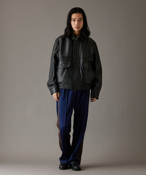 JOURNAL STANDARD（ジャーナルスタンダード）の「ラム ダッド レザーブルゾン（ブルゾン・メンズ・ブラック・MEDIUM/LARGE）」の2枚目の写真