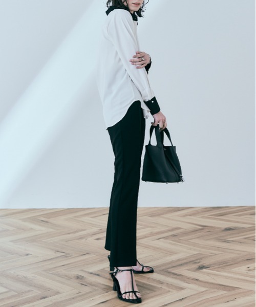 kirakiraShop(キラキラショップ)の「「mochiz」美脚 ストレッチ スラックス パンツ(スラックス・レディース・ネイビー/ブラック/ライトベージュ/チャコール・XL/S/2XL/L/M)」の8枚目の写真