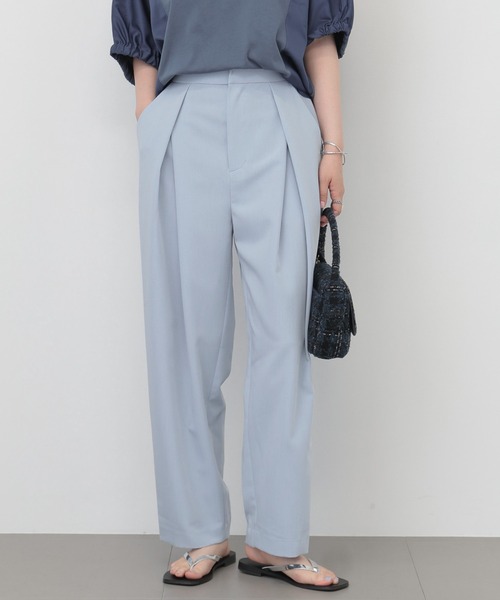 saloon（サルーン）の「SALOON(サルーン)/ 《新色登場》 T/Rライトツイルパンツ【手洗い可】（スラックス・レディース・グレー/ブラック/ライトブルー・FREE）」の3枚目の写真