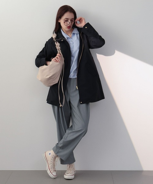 saloon（サルーン）の「SALOON(サルーン)/ 《新色登場》 T/Rライトツイルパンツ【手洗い可】（スラックス・レディース・グレー/ブラック/ライトブルー・FREE）」の4枚目の写真