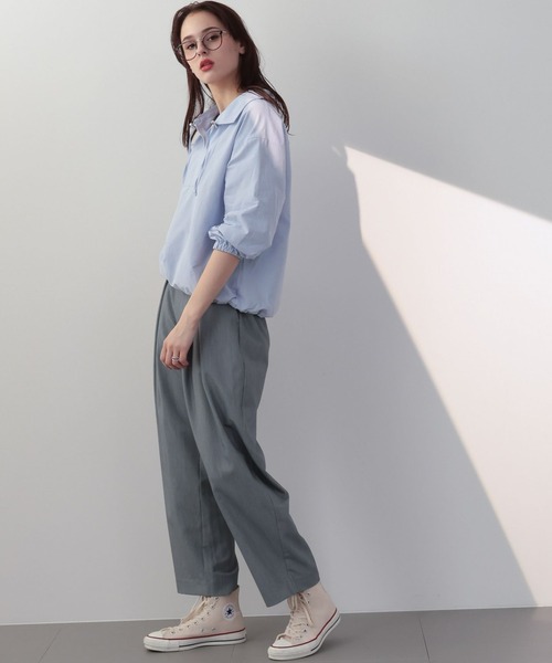 saloon（サルーン）の「SALOON(サルーン)/ 《新色登場》 T/Rライトツイルパンツ【手洗い可】（スラックス・レディース・グレー/ブラック/ライトブルー・FREE）」の8枚目の写真