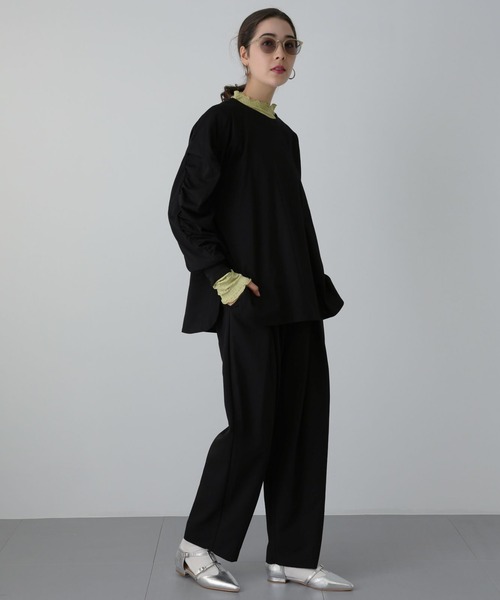 saloon（サルーン）の「SALOON(サルーン)/ 《新色登場》 T/Rライトツイルパンツ【手洗い可】（スラックス・レディース・グレー/ブラック/ライトブルー・FREE）」の10枚目の写真