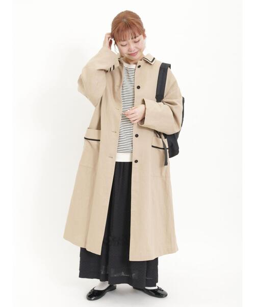 Samansa Mos2（サマンサ モスモス）の「【リサイクルコットン】メロー切替柄アソートトップス（Tシャツ/カットソー・レディース・ブルー/ブラック/グリーン/モカ・F）」の8枚目の写真