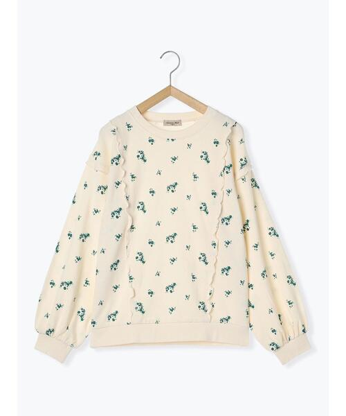 Samansa Mos2（サマンサ モスモス）の「【リサイクルコットン】メロー切替柄アソートトップス（Tシャツ/カットソー・レディース・ブルー/ブラック/グリーン/モカ・F）」の20枚目の写真