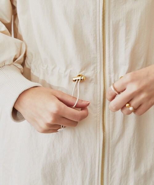 cloenc（クロエンス）の「◆グログランフーディロングブルゾン（その他アウター・レディース・イエロー系その他/ネイビー/ベージュ/オリーブ・03/02/01）」の7枚目の写真