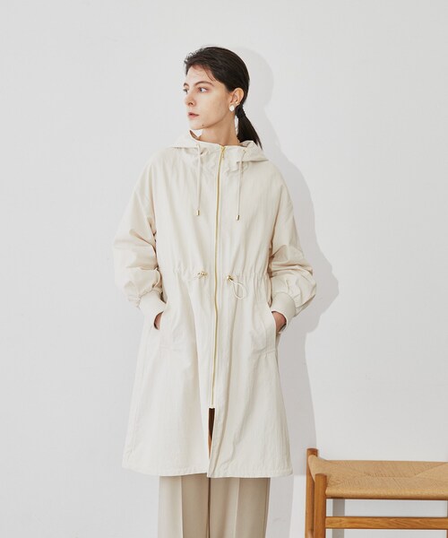 cloenc（クロエンス）の「◆グログランフーディロングブルゾン（その他アウター・レディース・イエロー系その他/ネイビー/ベージュ/オリーブ・03/02/01）」の8枚目の写真