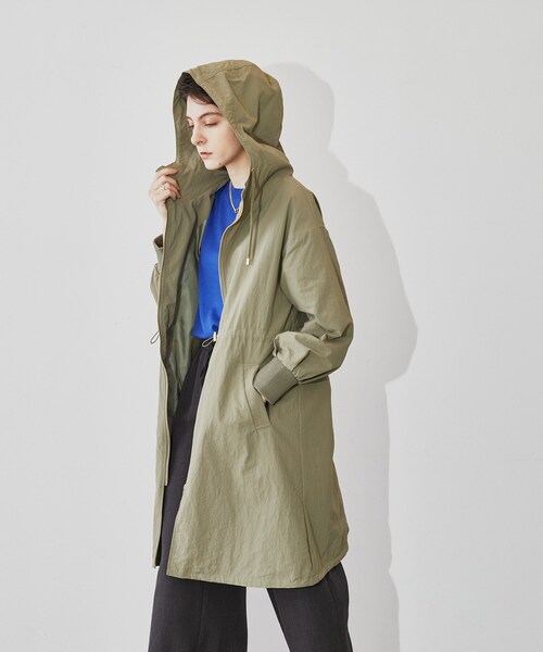 cloenc（クロエンス）の「◆グログランフーディロングブルゾン（その他アウター・レディース・イエロー系その他/ネイビー/ベージュ/オリーブ・03/02/01）」の9枚目の写真