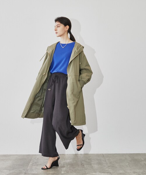 cloenc（クロエンス）の「◆グログランフーディロングブルゾン（その他アウター・レディース・イエロー系その他/ネイビー/ベージュ/オリーブ・03/02/01）」の11枚目の写真