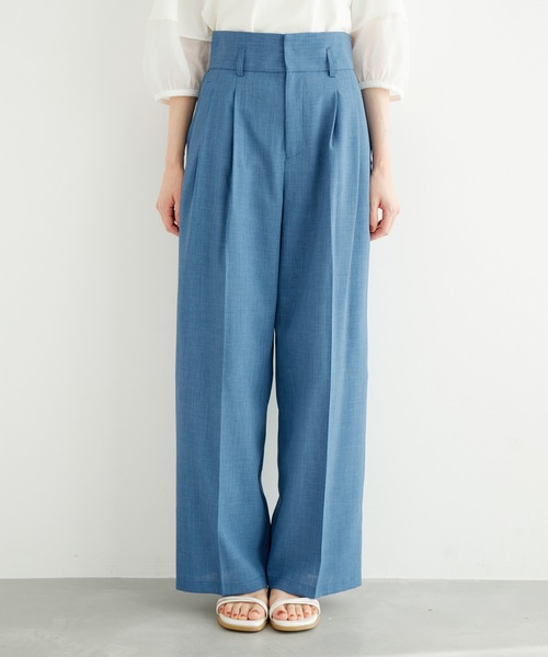 ROPE' PICNIC（ロペピクニック）の「【ご好評につき追加生産】麻調シアーハイウエストワイドパンツ/セットアップ対応・UVカット（その他パンツ・レディース・チャコールグレー/ダークブラウン/ベージュ/ブルー系その他4・36/38/40）」の20枚目の写真