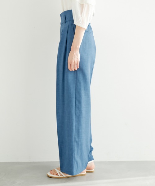 ROPE' PICNIC（ロペピクニック）の「【ご好評につき追加生産】麻調シアーハイウエストワイドパンツ/セットアップ対応・UVカット（その他パンツ・レディース・チャコールグレー/ダークブラウン/ベージュ/ブルー系その他4・36/38/40）」の19枚目の写真