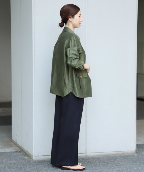 VERMEIL par iena（ヴェルメイユパーイエナ）の「Vis/Liミリタリージャケット（ミリタリージャケット・レディース・カーキ/アイボリー・38/36）」の17枚目の写真