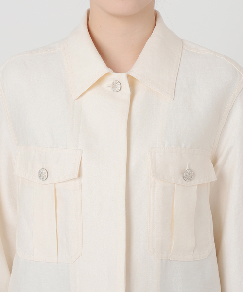 VERMEIL par iena（ヴェルメイユパーイエナ）の「Vis/Liミリタリージャケット（ミリタリージャケット・レディース・カーキ/アイボリー・38/36）」の14枚目の写真