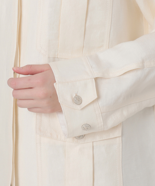 VERMEIL par iena（ヴェルメイユパーイエナ）の「Vis/Liミリタリージャケット（ミリタリージャケット・レディース・カーキ/アイボリー・38/36）」の7枚目の写真