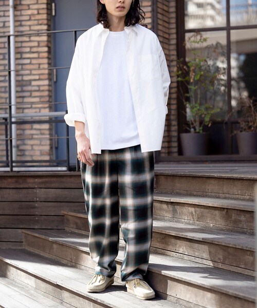 FREAK'S STORE（フリークスストア）の「T/R CHECK EASY PANT/テトロン チェック イージーパンツ/リラックスフィット（その他パンツ・メンズ・オリーブ/ブラック/ブルー・MEDIUM/SMALL/LARGE）」の19枚目の写真