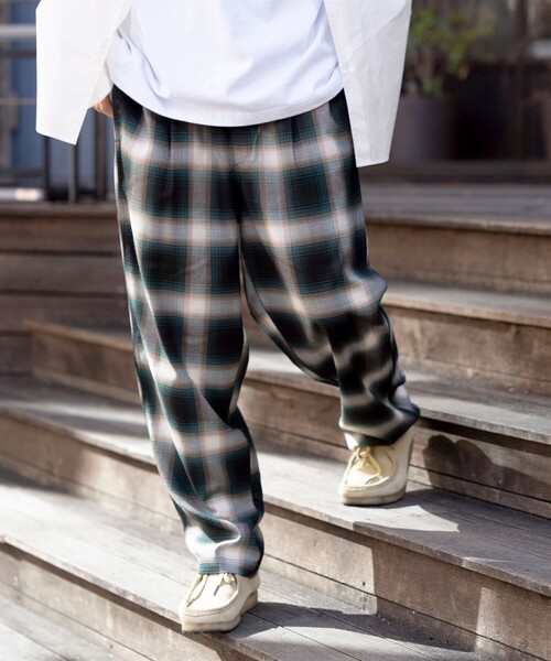 セール】T/R CHECK EASY PANT/テトロン チェック イージーパンツ