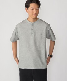 SHIPS（シップス）の「【WEB限定】SHIPS:〈手洗い可能 抗菌 防臭〉ワンポイント ロゴ バーズアイ ヘンリーネック Tシャツ（Tシャツ/カットソー）」