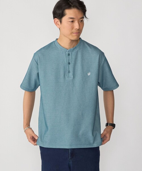 SHIPS（シップス）の「【WEB限定】SHIPS:〈手洗い可能/抗菌/防臭〉ワンポイント ロゴ バーズアイ ヘンリーネック Tシャツ（Tシャツ/カットソー・メンズ・オフホワイト/ホワイト/ネイビー/ダークブルー/ライトグレー/ロイヤルブルー・SMALL/MEDIUM/LARGE/X-LARGE）」の15枚目の写真