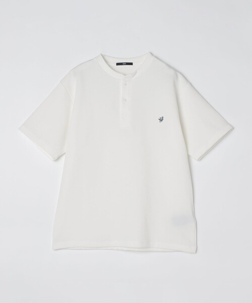 SHIPS（シップス）の「【WEB限定】SHIPS:〈手洗い可能/抗菌/防臭〉ワンポイント ロゴ バーズアイ ヘンリーネック Tシャツ（Tシャツ/カットソー・メンズ・オフホワイト/ホワイト/ネイビー/ダークブルー/ライトグレー/ロイヤルブルー・SMALL/MEDIUM/LARGE/X-LARGE）」の14枚目の写真