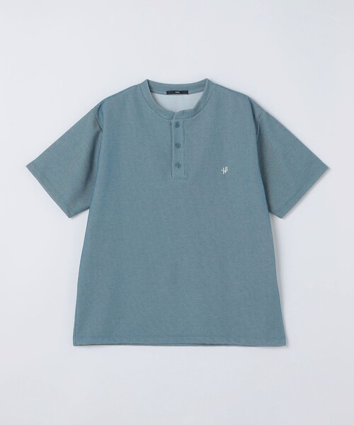 SHIPS（シップス）の「【WEB限定】SHIPS:〈手洗い可能/抗菌/防臭〉ワンポイント ロゴ バーズアイ ヘンリーネック Tシャツ（Tシャツ/カットソー・メンズ・オフホワイト/ホワイト/ネイビー/ダークブルー/ライトグレー/ロイヤルブルー・SMALL/MEDIUM/LARGE/X-LARGE）」の10枚目の写真