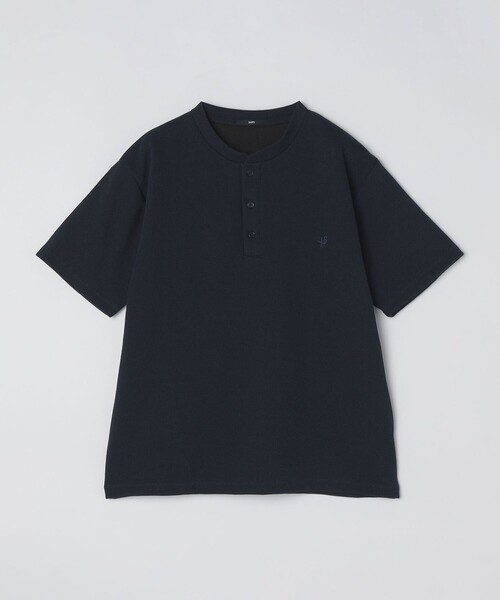 SHIPS（シップス）の「【WEB限定】SHIPS:〈手洗い可能/抗菌/防臭〉ワンポイント ロゴ バーズアイ ヘンリーネック Tシャツ（Tシャツ/カットソー・メンズ・オフホワイト/ホワイト/ネイビー/ダークブルー/ライトグレー/ロイヤルブルー・SMALL/MEDIUM/LARGE/X-LARGE）」の8枚目の写真