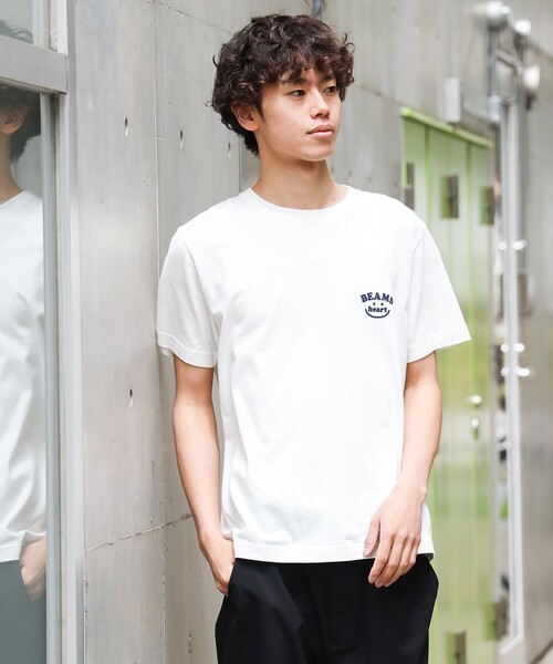 BEAMS HEART（ビームスハート）の「【6/18値下げ】スマイルロゴ ワンポイント Tシャツ（ユニセックス）（Tシャツ/カットソー・メンズ・ネイビー/ホワイト・XL/M/L/S）」の16枚目の写真