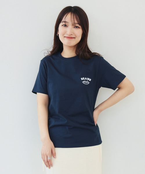 BEAMS HEART（ビームスハート）の「【6/18値下げ】スマイルロゴ ワンポイント Tシャツ（ユニセックス）（Tシャツ/カットソー・メンズ・ネイビー/ホワイト・XL/M/L/S）」の8枚目の写真