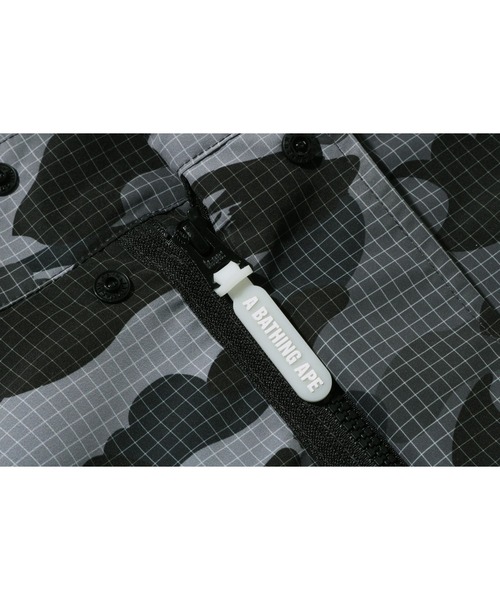 A BATHING APE（アベイシングエイプ）の「GRID CAMO  RELAXED FIT FISH TAIL COAT M（モッズコート・メンズ・ブラック・LARGE）」の4枚目の写真
