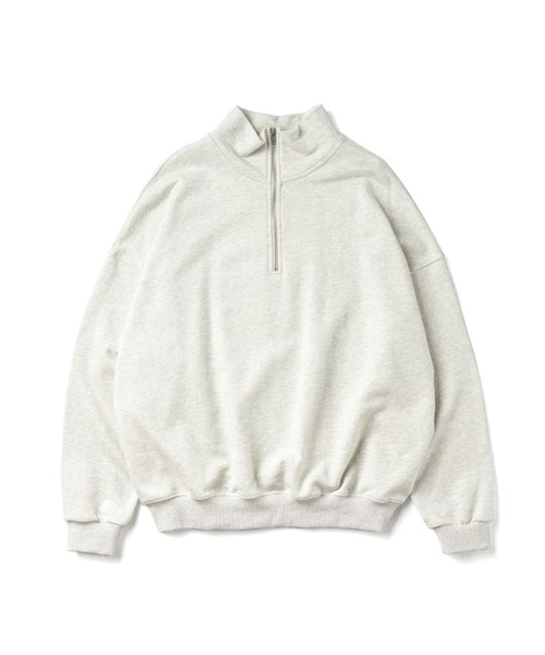 meltum（メルタム）の「【販売終了】HALF ZIP SWEAT / ハーフジップスウェット（スウェット・メンズ・ブラック/オートミール/ブラウン/クリーム/グレー・FREE）」の5枚目の写真