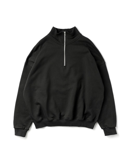 meltum（メルタム）の「【販売終了】HALF ZIP SWEAT / ハーフジップスウェット（スウェット・メンズ・ブラック/オートミール/ブラウン/クリーム/グレー・FREE）」の2枚目の写真