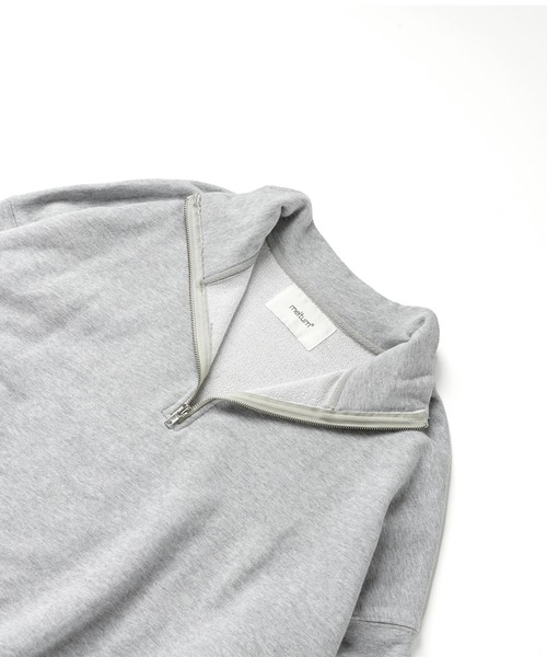 meltum（メルタム）の「【販売終了】HALF ZIP SWEAT / ハーフジップスウェット（スウェット・メンズ・ブラック/オートミール/ブラウン/クリーム/グレー・FREE）」の8枚目の写真