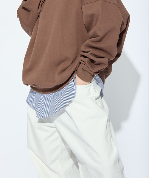 meltum（メルタム）の「【販売終了】HALF ZIP SWEAT / ハーフジップスウェット（スウェット・メンズ・ブラック/オートミール/ブラウン/クリーム/グレー・FREE）」の20枚目の写真