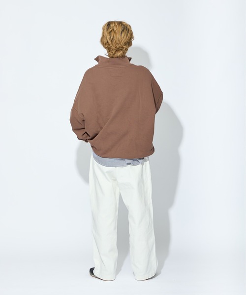 meltum（メルタム）の「【販売終了】HALF ZIP SWEAT / ハーフジップスウェット（スウェット・メンズ・ブラック/オートミール/ブラウン/クリーム/グレー・FREE）」の22枚目の写真