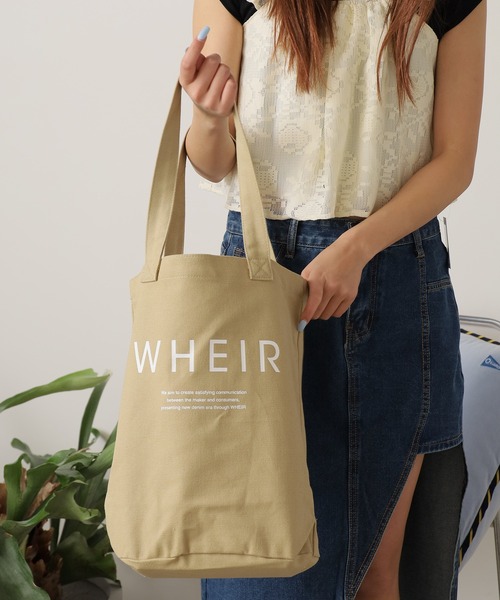 WHEIR（ウェア）の「WHEIR/ウェア キャンバストートバッグ（トートバッグ・レディース・グレー/ブラック/ライトベージュ/ベージュ/ホワイト・FREE）」の21枚目の写真