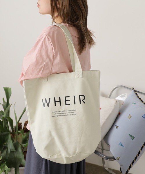 WHEIR（ウェア）の「WHEIR/ウェア キャンバストートバッグ（トートバッグ・レディース・グレー/ブラック/ライトベージュ/ベージュ/ホワイト・FREE）」の12枚目の写真