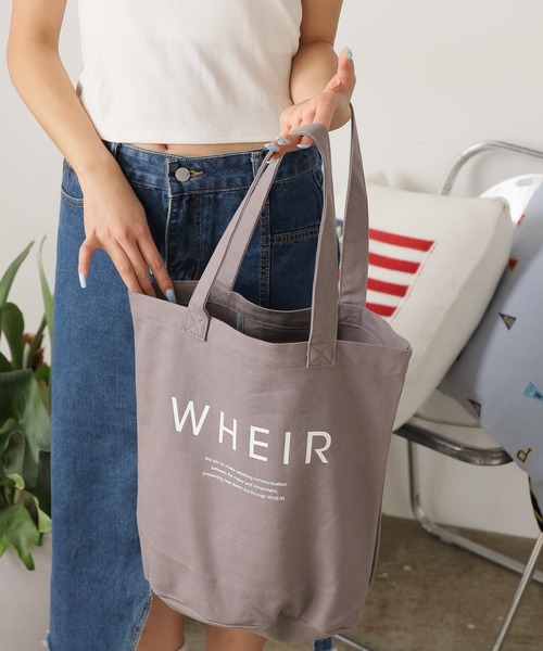 WHEIR（ウェア）の「WHEIR/ウェア キャンバストートバッグ（トートバッグ・レディース・グレー/ブラック/ライトベージュ/ベージュ/ホワイト・FREE）」の18枚目の写真
