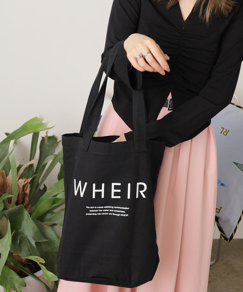 WHEIR（ウェア）の「WHEIR/ウェア キャンバストートバッグ（トートバッグ・レディース・グレー/ブラック/ライトベージュ/ベージュ/ホワイト・FREE）」の15枚目の写真