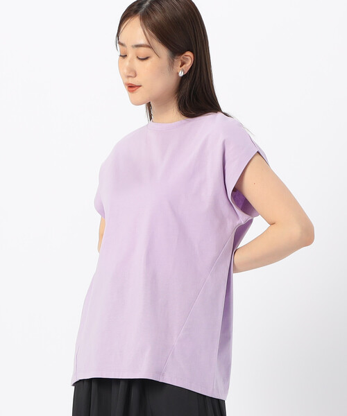 COMME CA ISM(コムサイズム)の「綿100% フレンチスリーブ カットソー(Tシャツ/カットソー・レディース・チャコール/ベージュ/ライラック/ホワイト・FREE)」の11枚目の写真