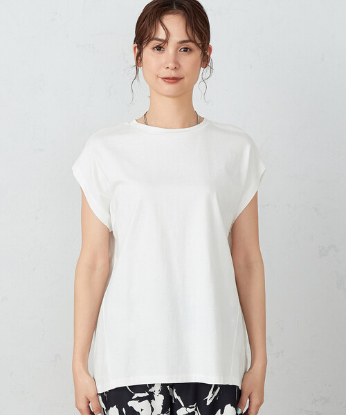 COMME CA ISM(コムサイズム)の「綿100% フレンチスリーブ カットソー(Tシャツ/カットソー・レディース・チャコール/ベージュ/ライラック/ホワイト・FREE)」の12枚目の写真