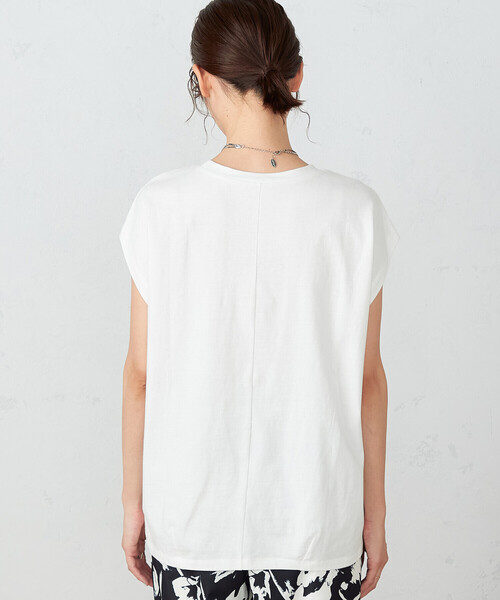 COMME CA ISM(コムサイズム)の「綿100% フレンチスリーブ カットソー(Tシャツ/カットソー・レディース・チャコール/ベージュ/ライラック/ホワイト・FREE)」の14枚目の写真