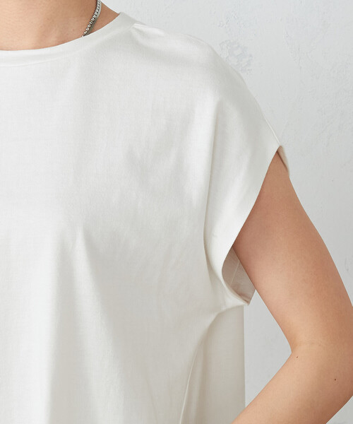 COMME CA ISM(コムサイズム)の「綿100% フレンチスリーブ カットソー(Tシャツ/カットソー・レディース・チャコール/ベージュ/ライラック/ホワイト・FREE)」の16枚目の写真